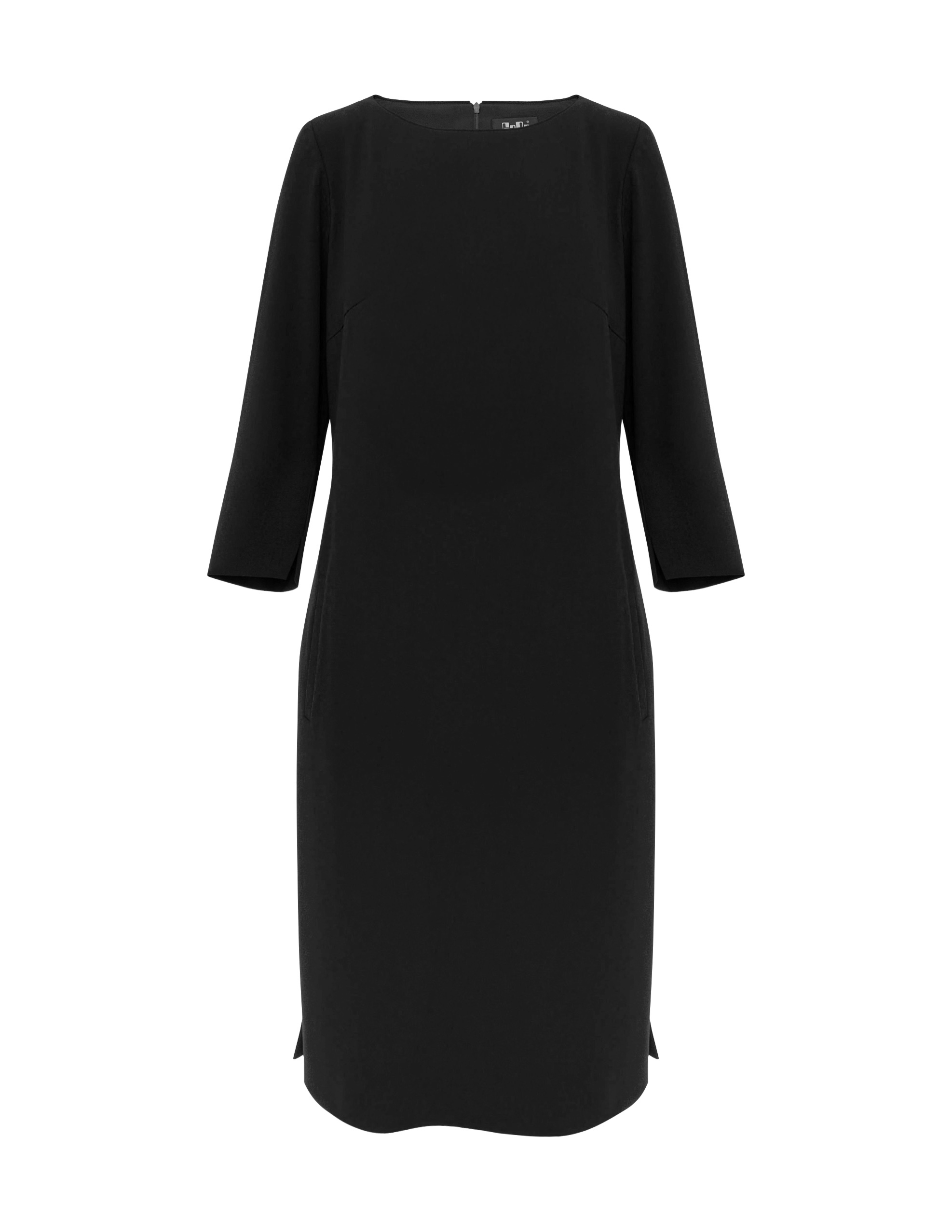 Sukienka prosta czarna z kieszeniami