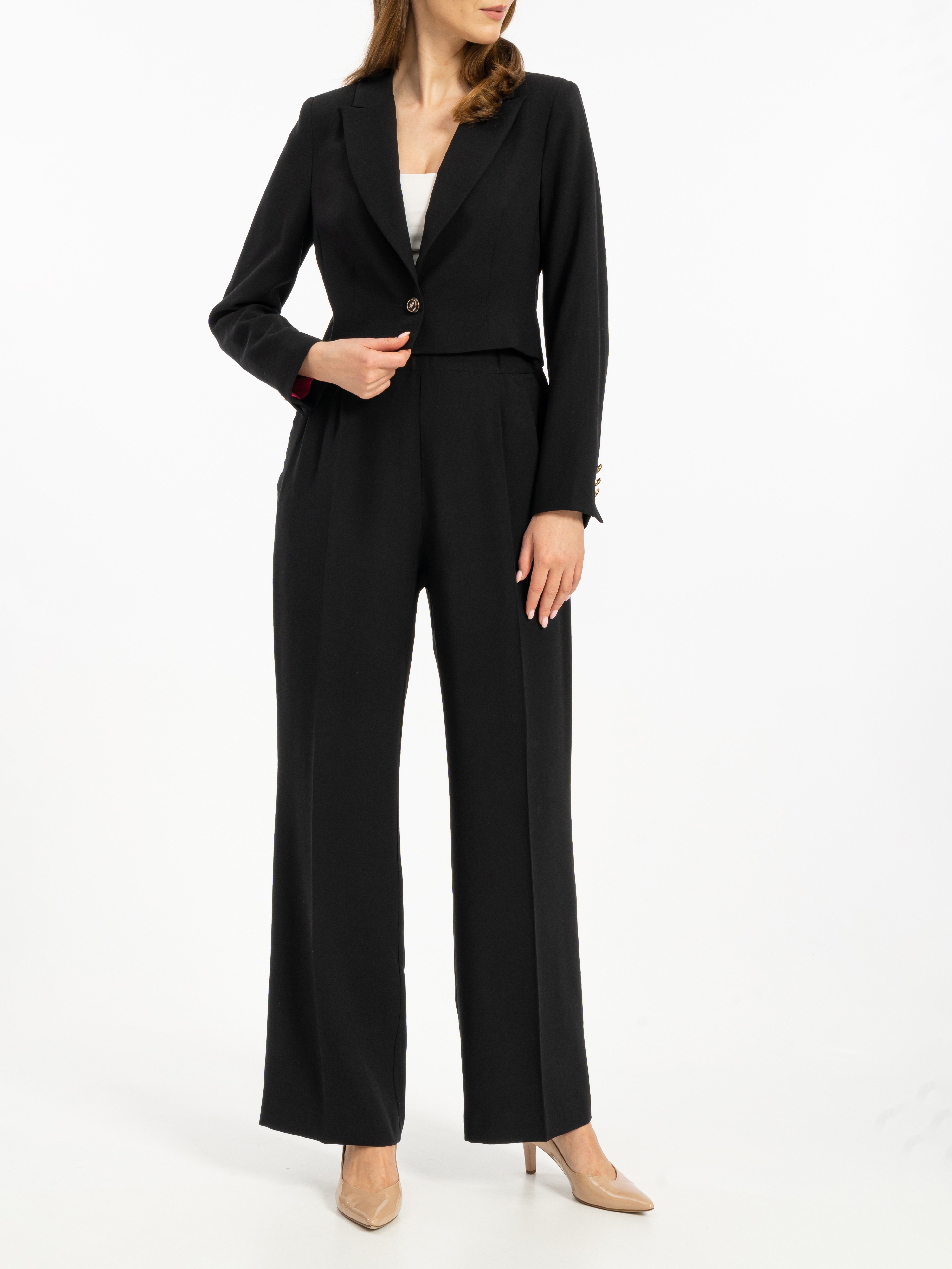 Czarne spodnie z podwyzszonym stanem