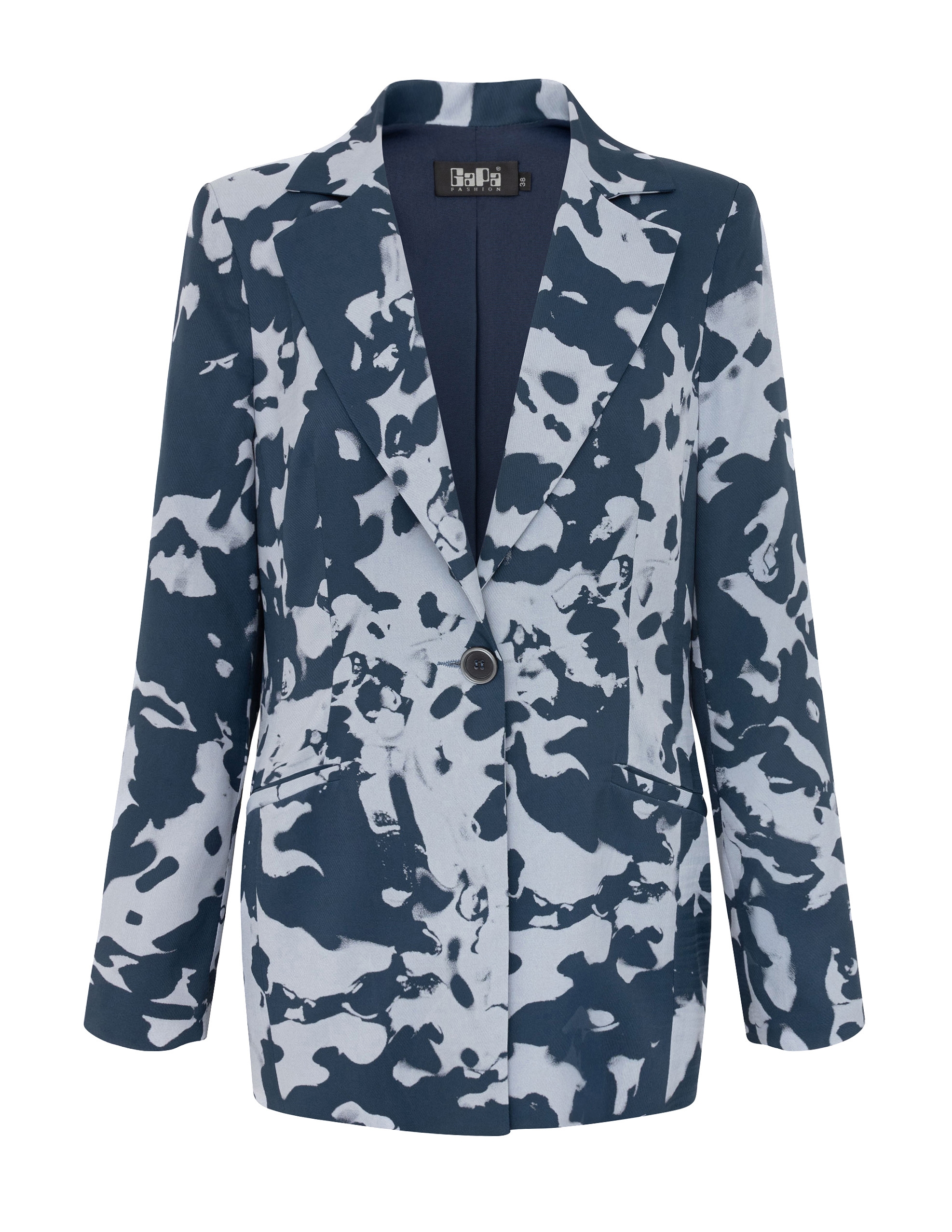 Żakiet z wiskozy w kolorystyce jeansowej