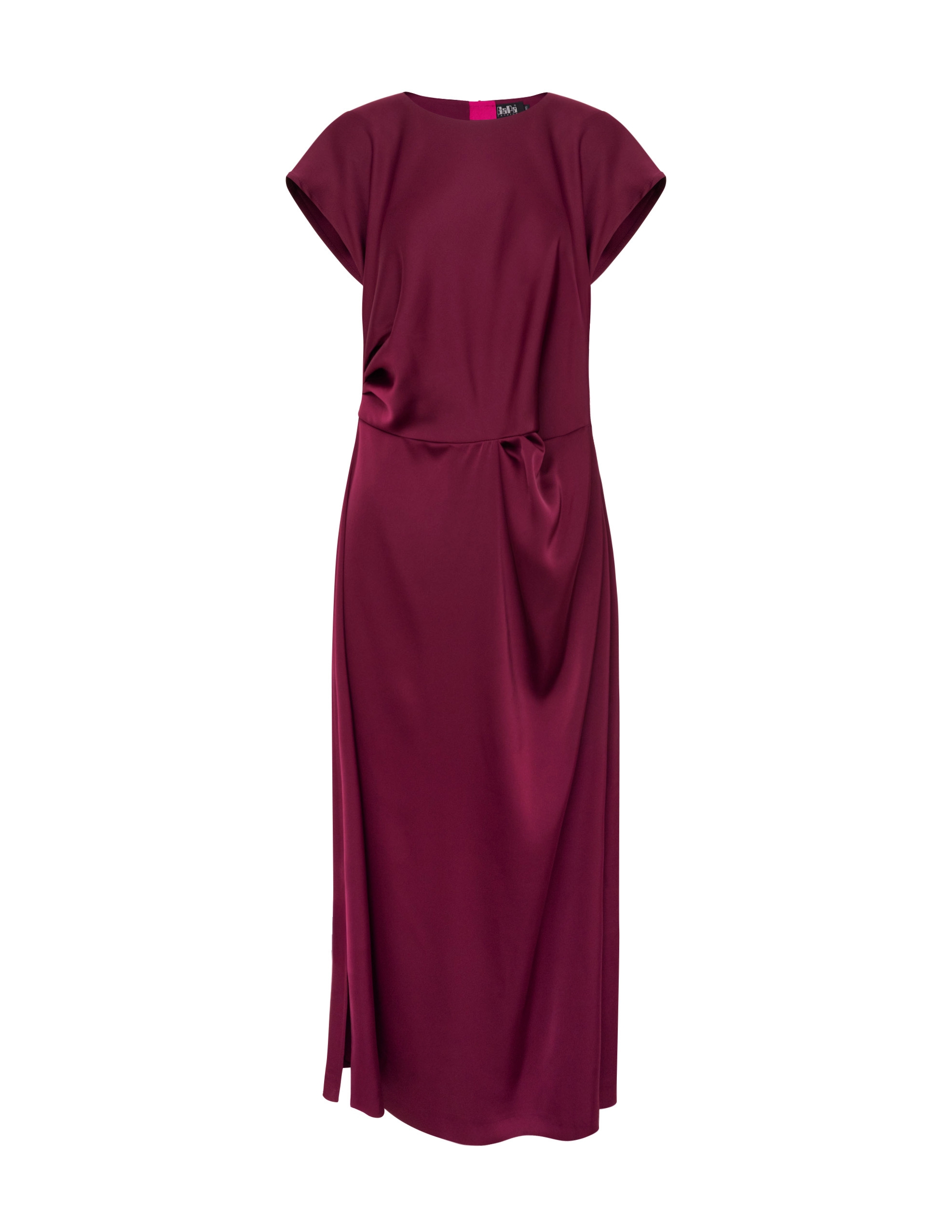 Sukienka wizytowa bordowa z drapowaniem