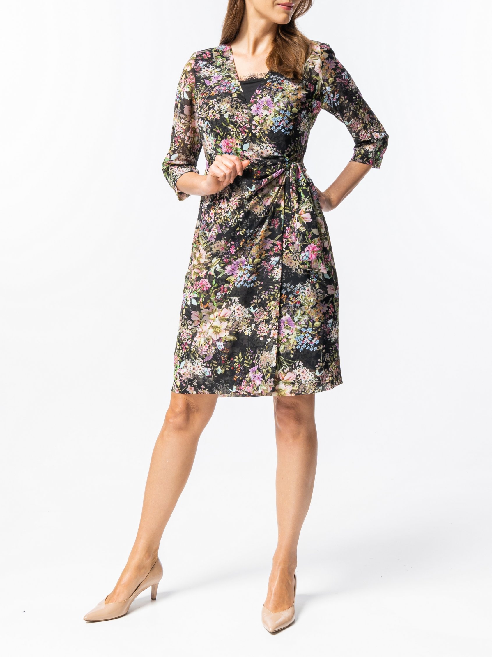 Sukienka sukienka z szyfonu wiązana