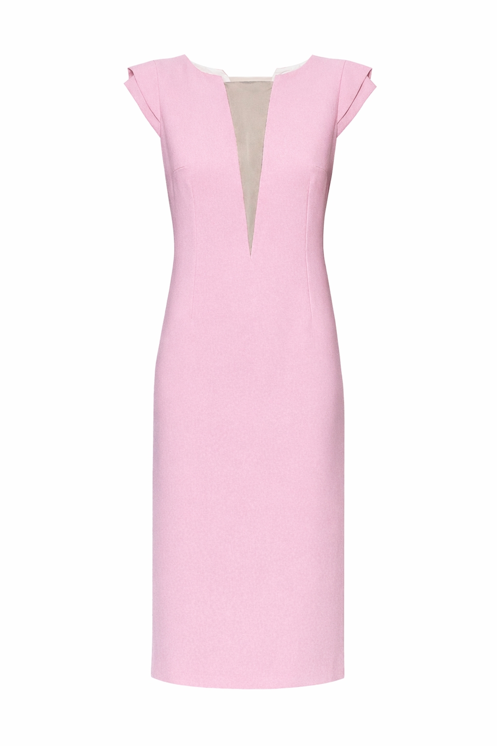 Sukienka z dekoltem V z szyfonu - róż