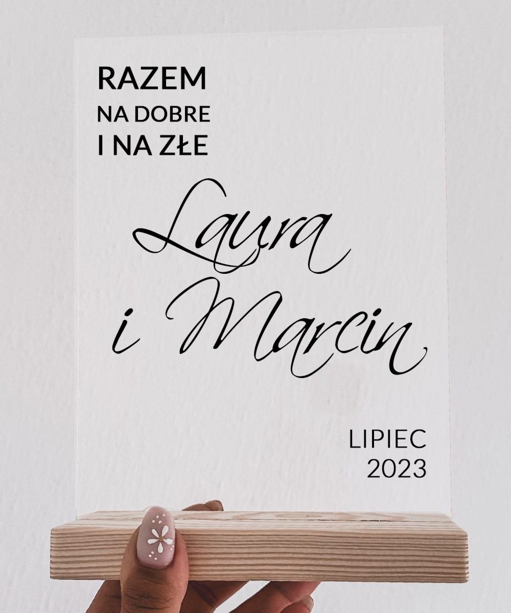 Elegancki prezent na wesele - Statuetka z personalizacją NA DOBRE