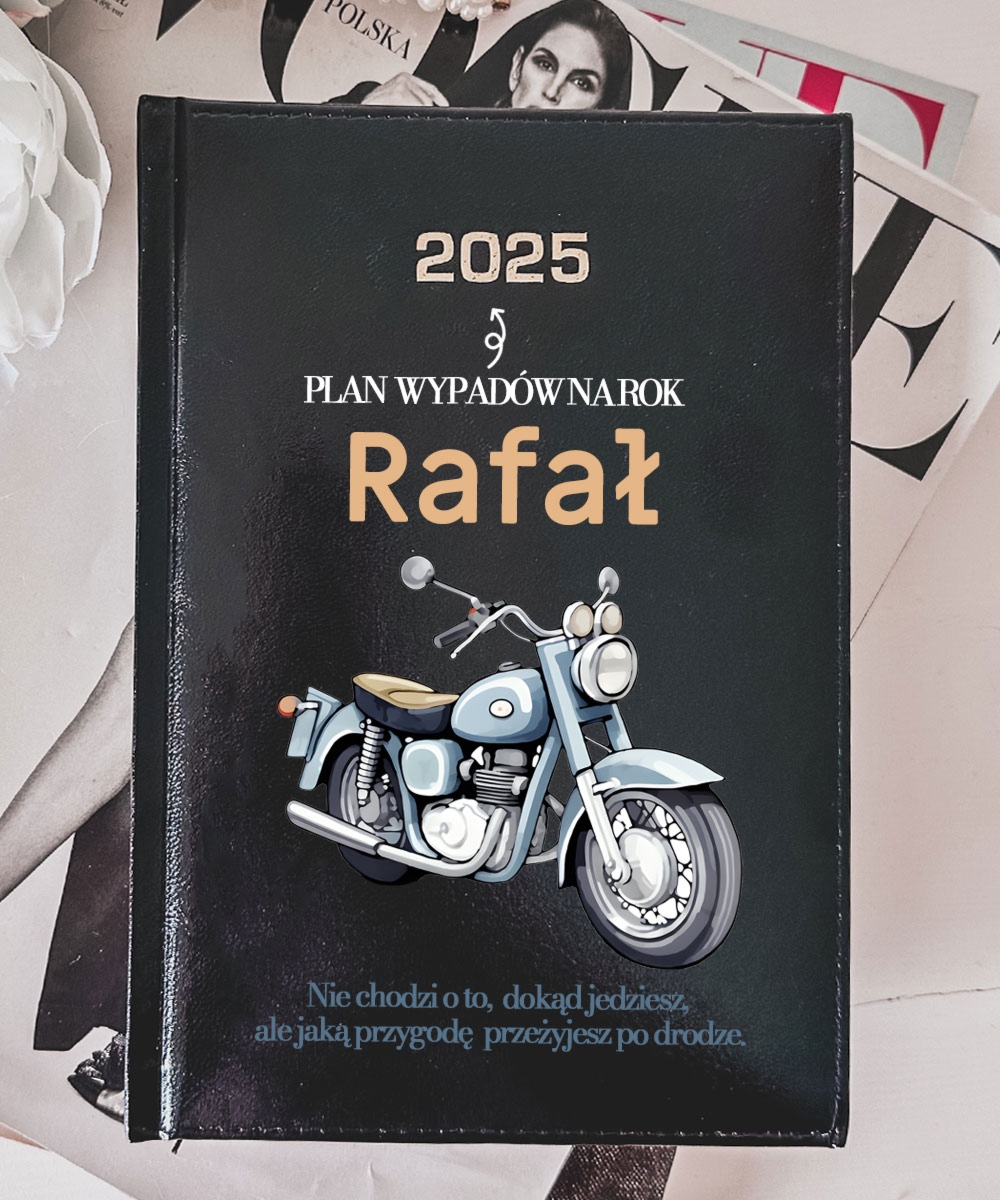 Prezent dla motocyklisty - kalendarz książkowy z personalizacją