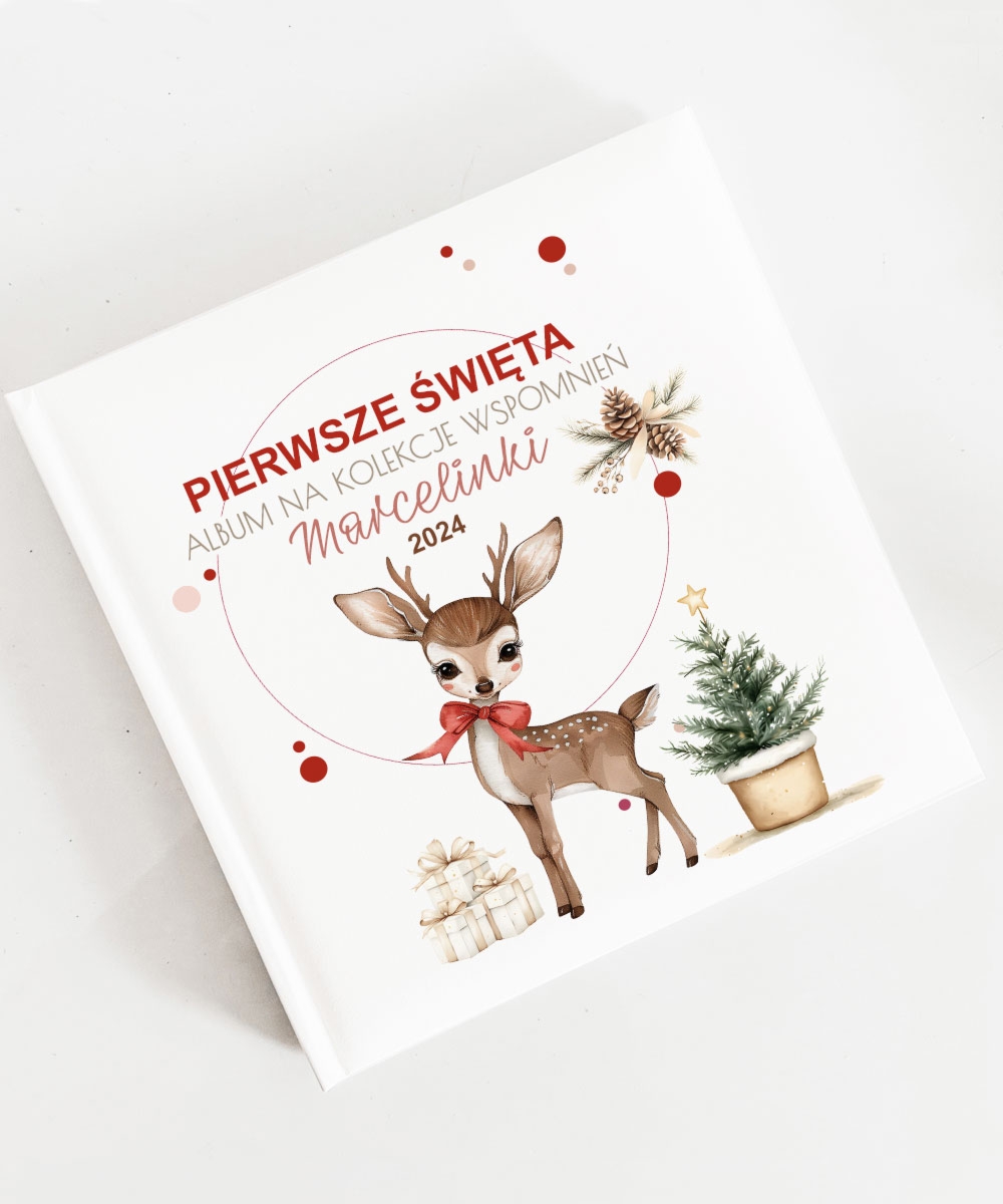 Pierwszy album na zdjęcia dla dziecka PIERWSZE ŚWIĘTA - Sarenka