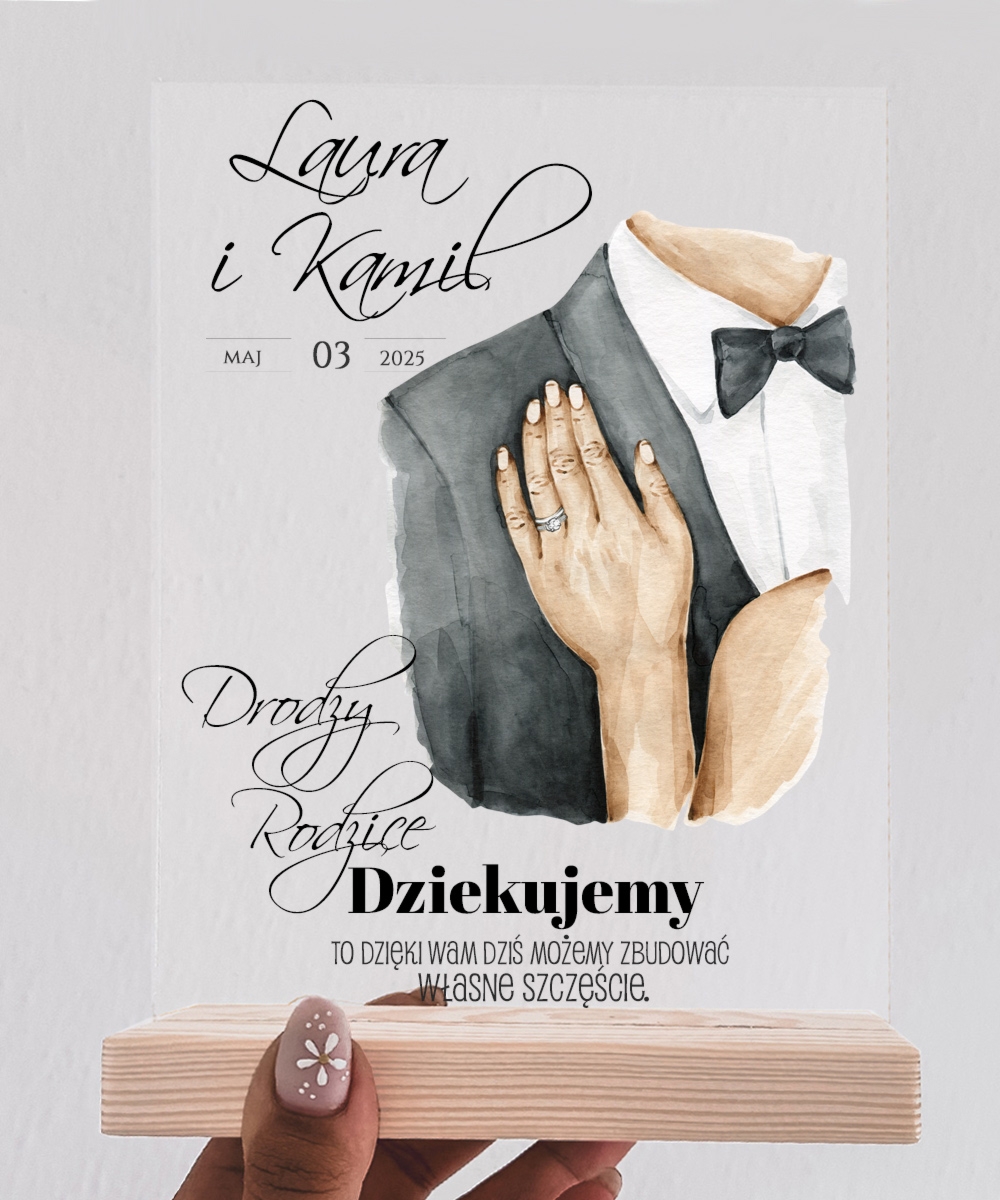 Elegancka statuetka na podziękowanie dla rodziców PARA