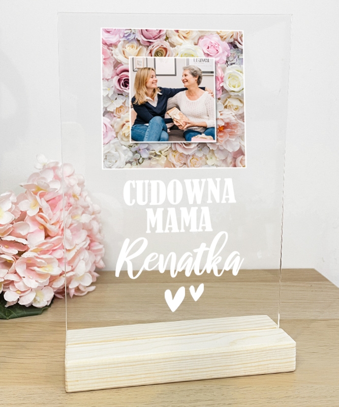Elegancki prezent dla Mamy ze zdjęciem STATUETKA CUDOWNA MAMA