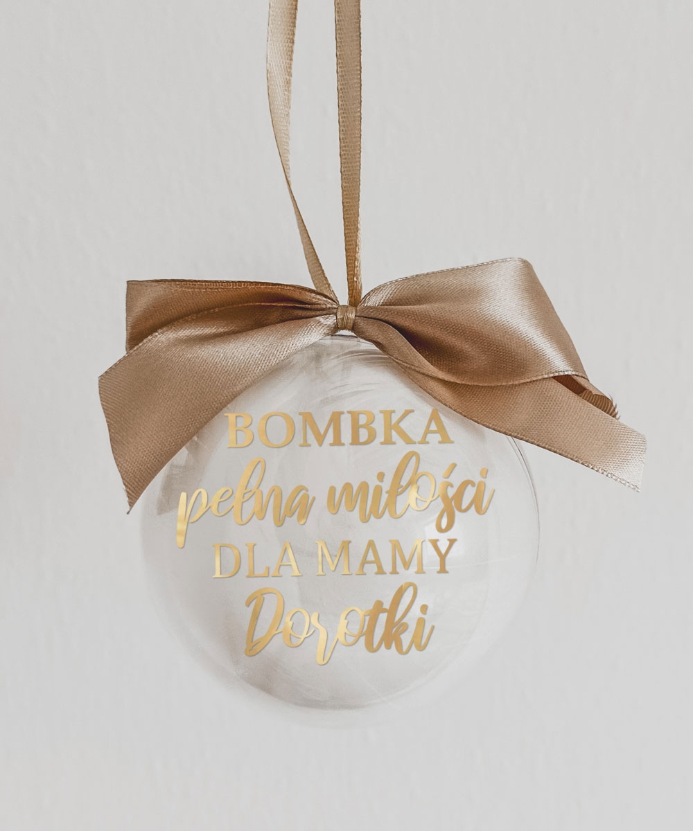 Świąteczny prezent dla Mamy - bombka z imieniem GOLD