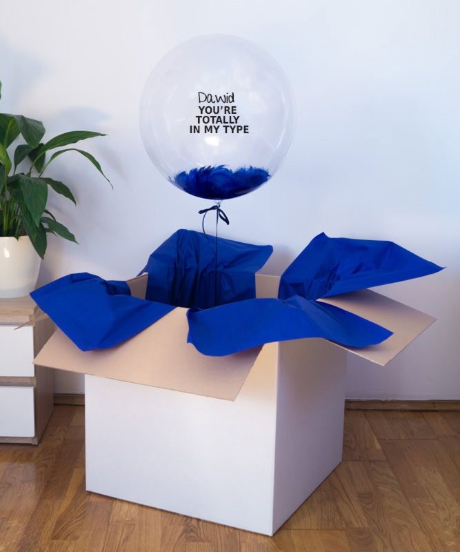 Balon gigant kula z helem w pudełku dla niego - My Type