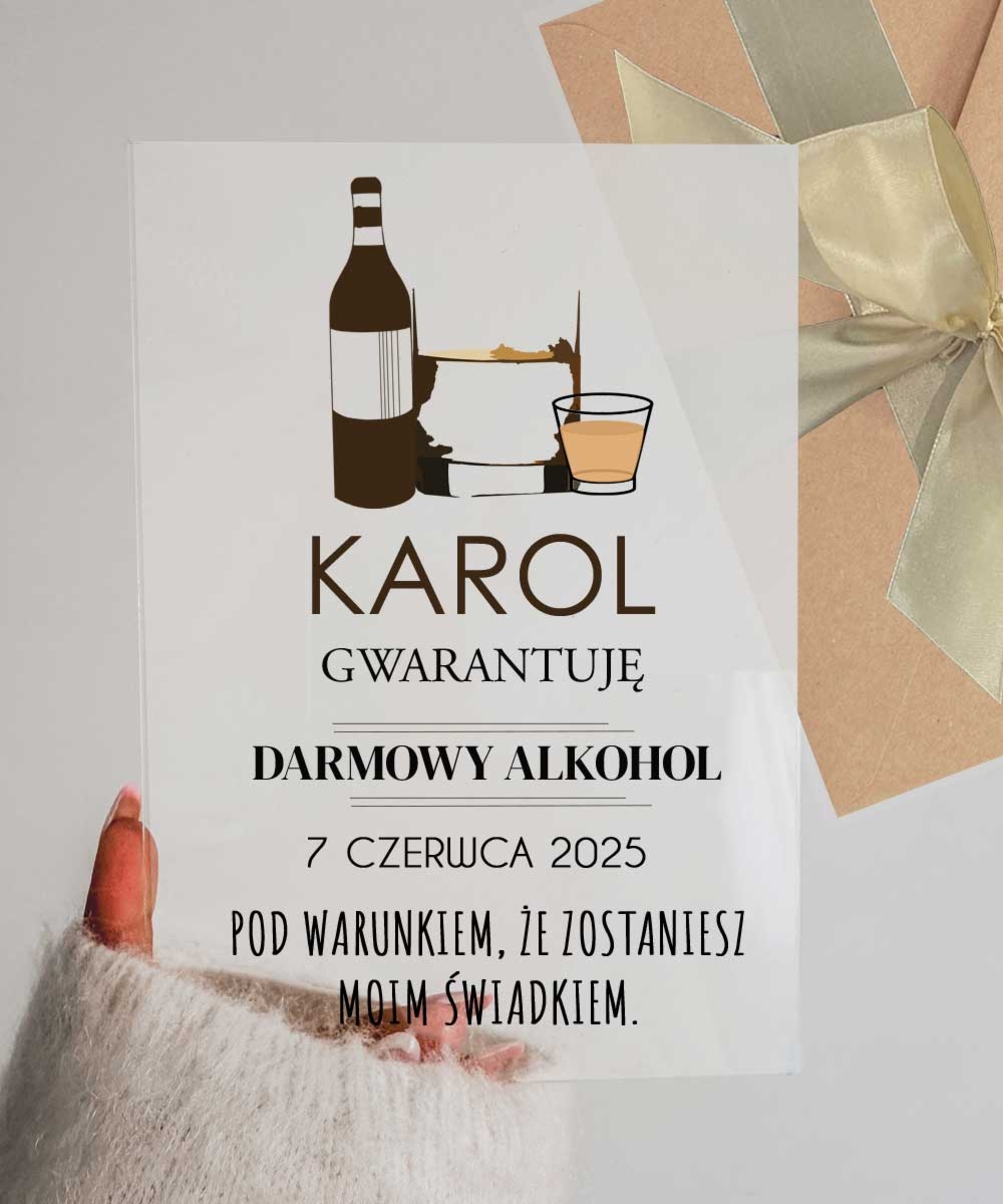 Pomysł na zapytanie o świadka - kartka na prezent