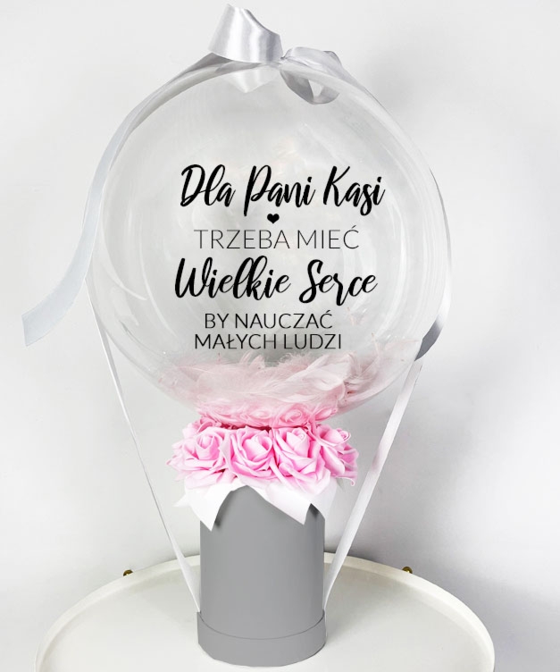 Prezent dla nauczyciela na koniec roku - Kwiaty i balon w zestawie