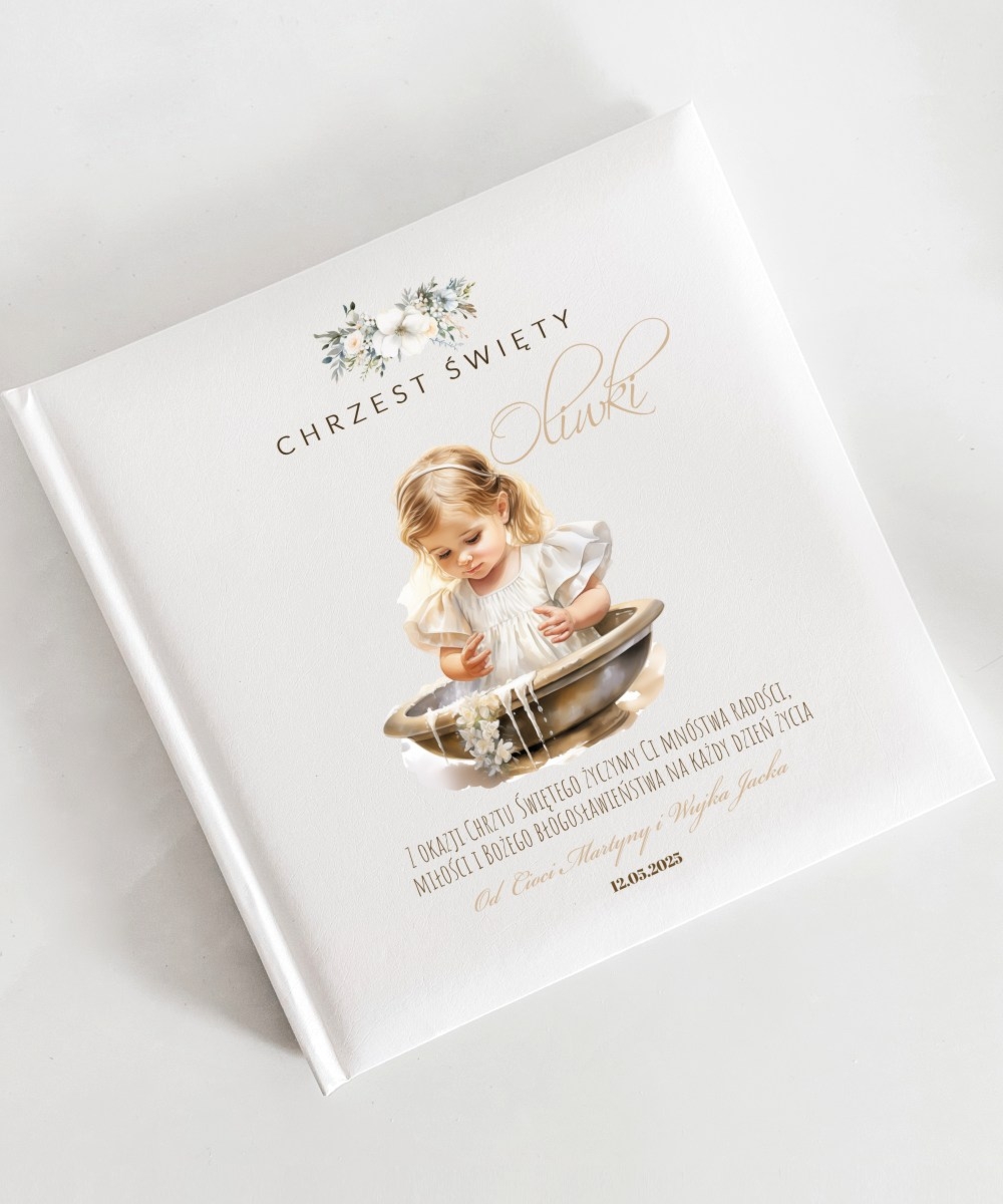 Prezent na chrzest Album z nadrukiem dla dziewczynki - Chrzcielnica