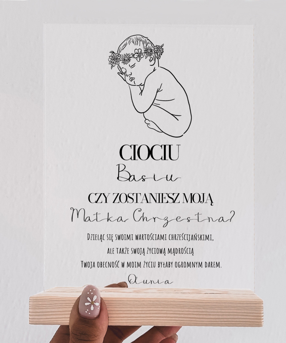 Pytanie do Matki Chrzestnej - statuetka z personalizacją od dziewczynki - SZKIC Girl