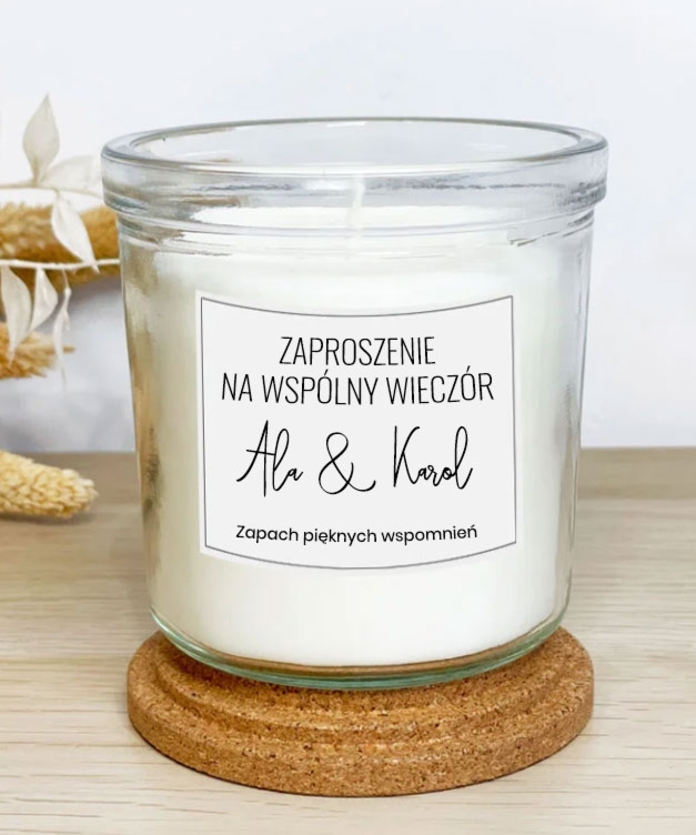 Świeczka z dedykacją na prezent - Wspólny wieczór