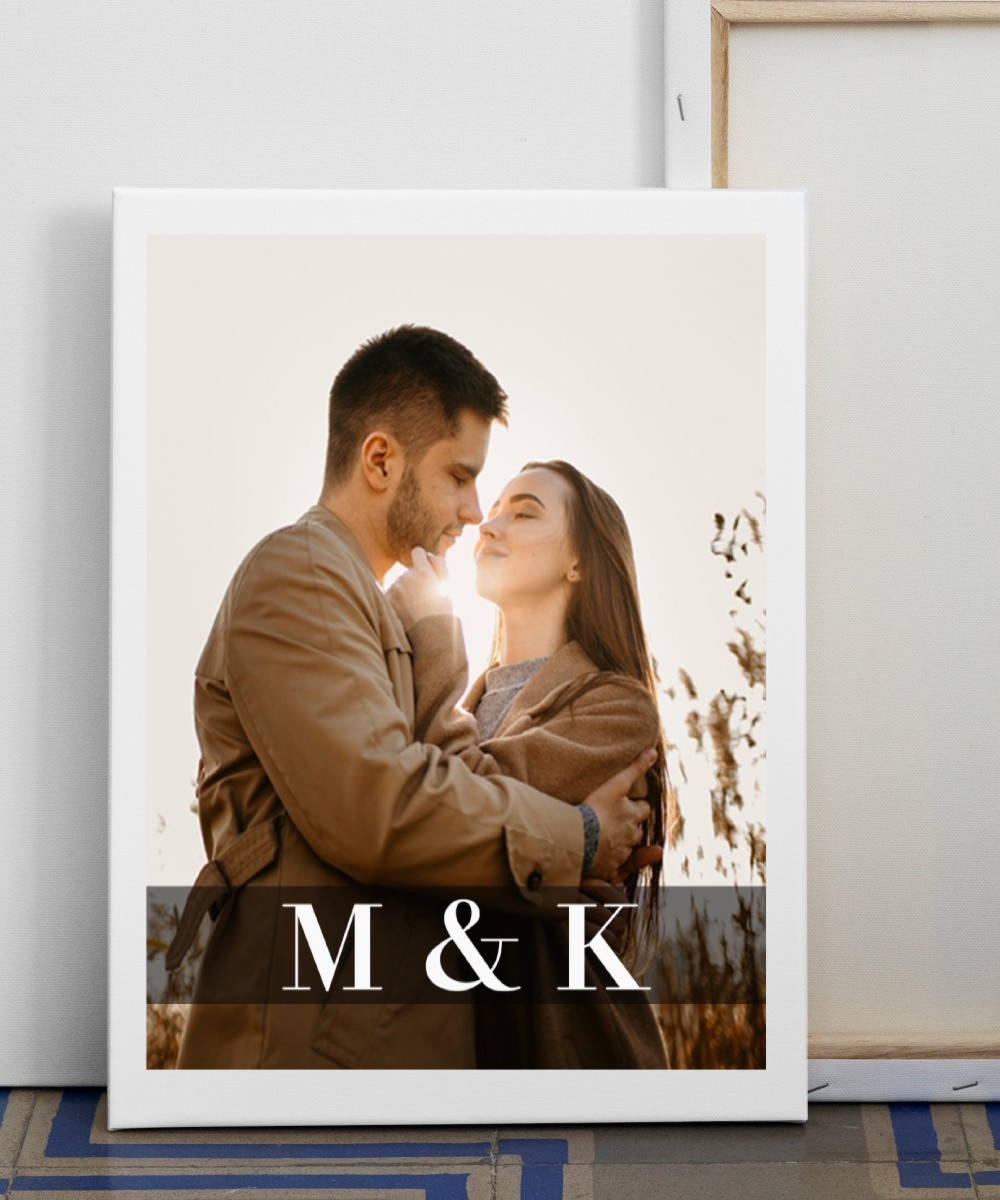 Foto obraz dla zakochanych - Inicjały