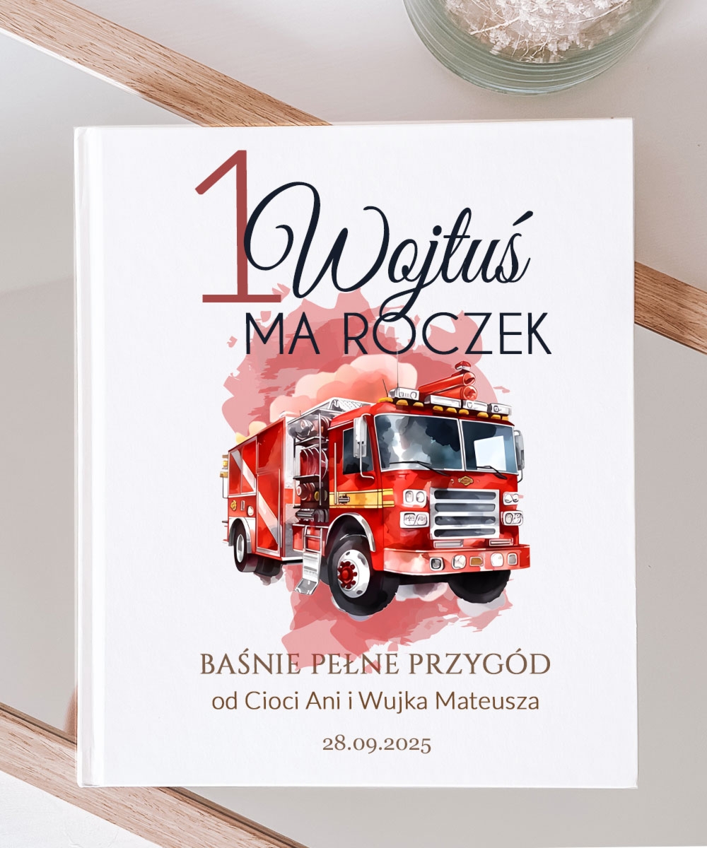 Prezent dla chłopca na roczek BAŚNIE PERSONALIZOWANE - Straż pożarna