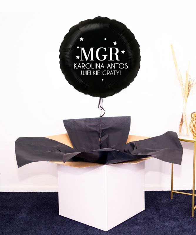 Balon z helem na obronę magistra - WIELKIE GRATY