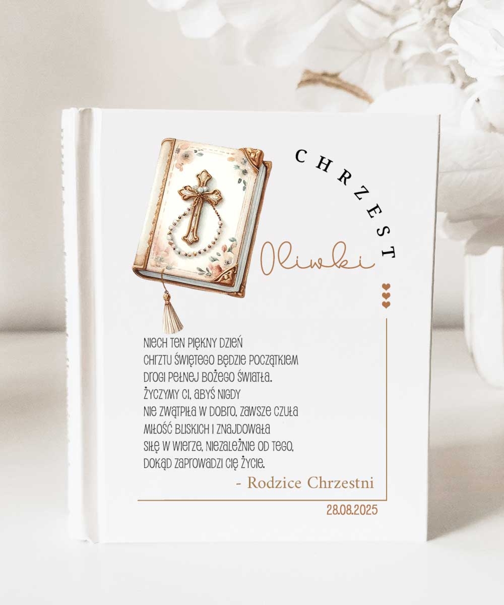 Biblia z dedykacją prezent na Chrzest Święty - Księga