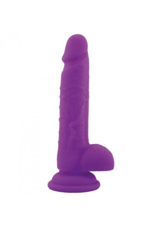Silikonowe Dildo Real Safe Rod Slim 19cm Fioletowy