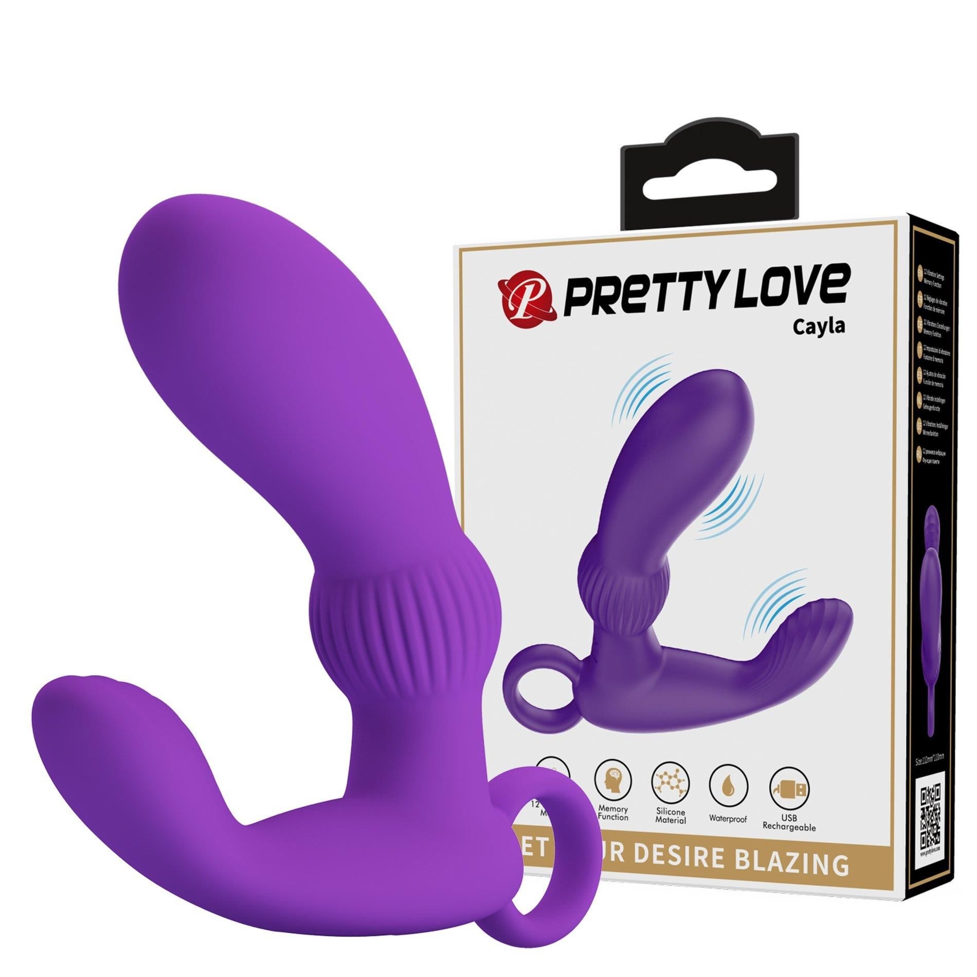 Masażer Prostaty Cayla Purple Pretty Love 12 Trybów Wibrujący Fioletowy | 100% ORYGINAŁ