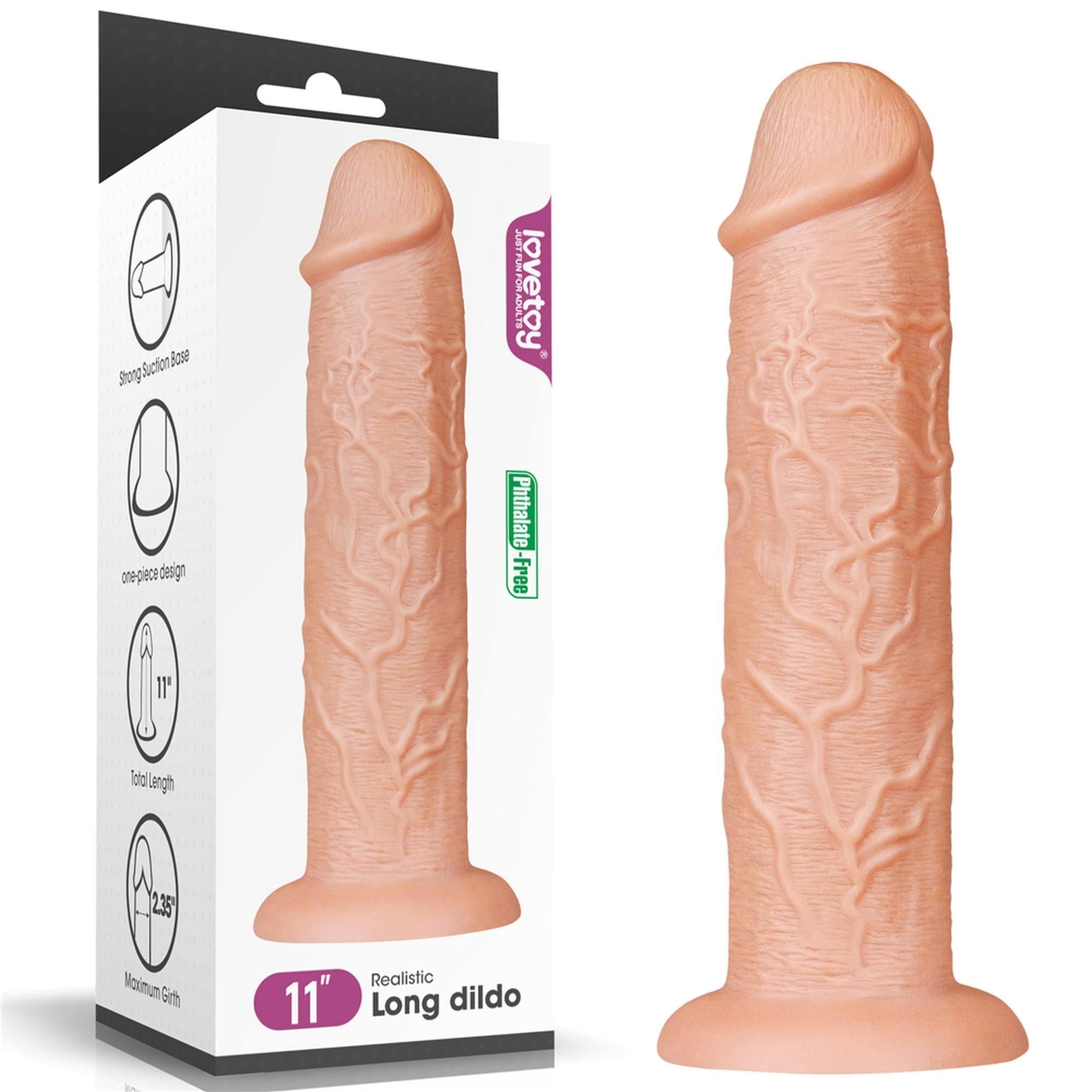 Dildo z Przyssawką Long Lovetoy Realistyczny 27,9 Cm | 100% ORYGINAŁ