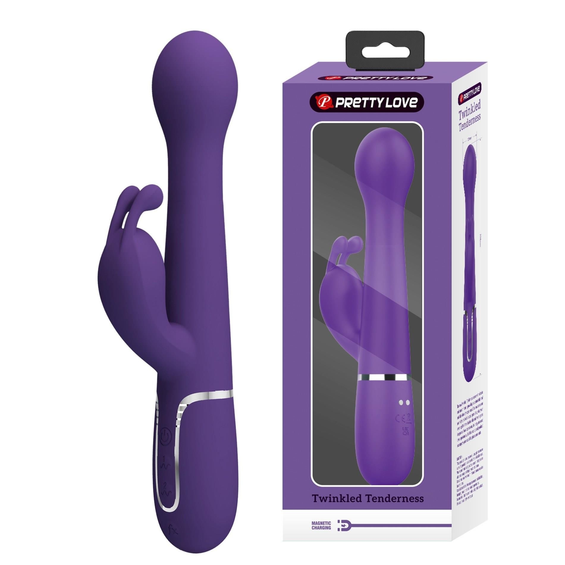 Wibrator Króliczek Dejon Dark Purple Pretty Love Posuwisty Fioletowy | 100% ORYGINAŁ| DYSKRETNA PRZESYŁKA
