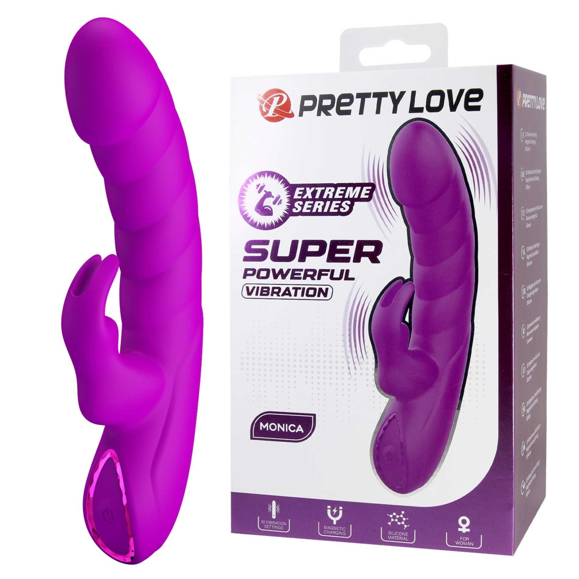 Wibrator Króliczek Silikon Monica – Powerful Silicone Rabbit Vibrator Pretty Love | 100% ORYGINAŁ