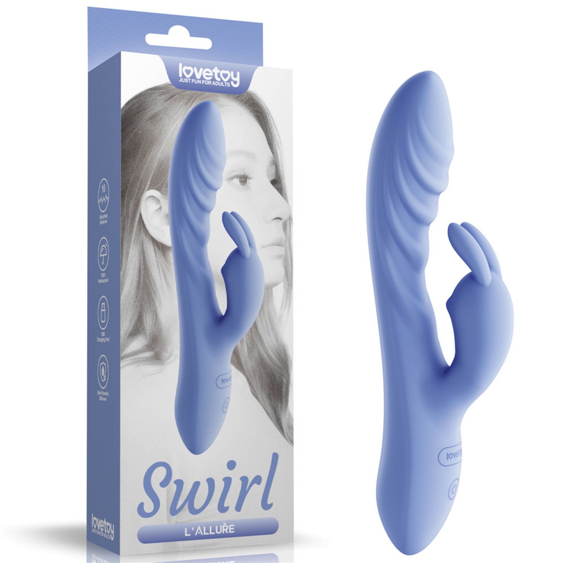 Wibrator Króliczek L'allure Swirl Rechargeable Lovetoy Ładowany USB