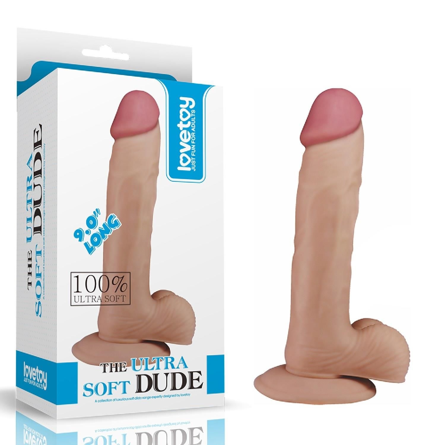 Dildo z Przyssawką The Ultra Soft Dude Lovetoy 22,9 Cm | 100% ORYGINAŁ| DYSKRETNA PRZESYŁKA