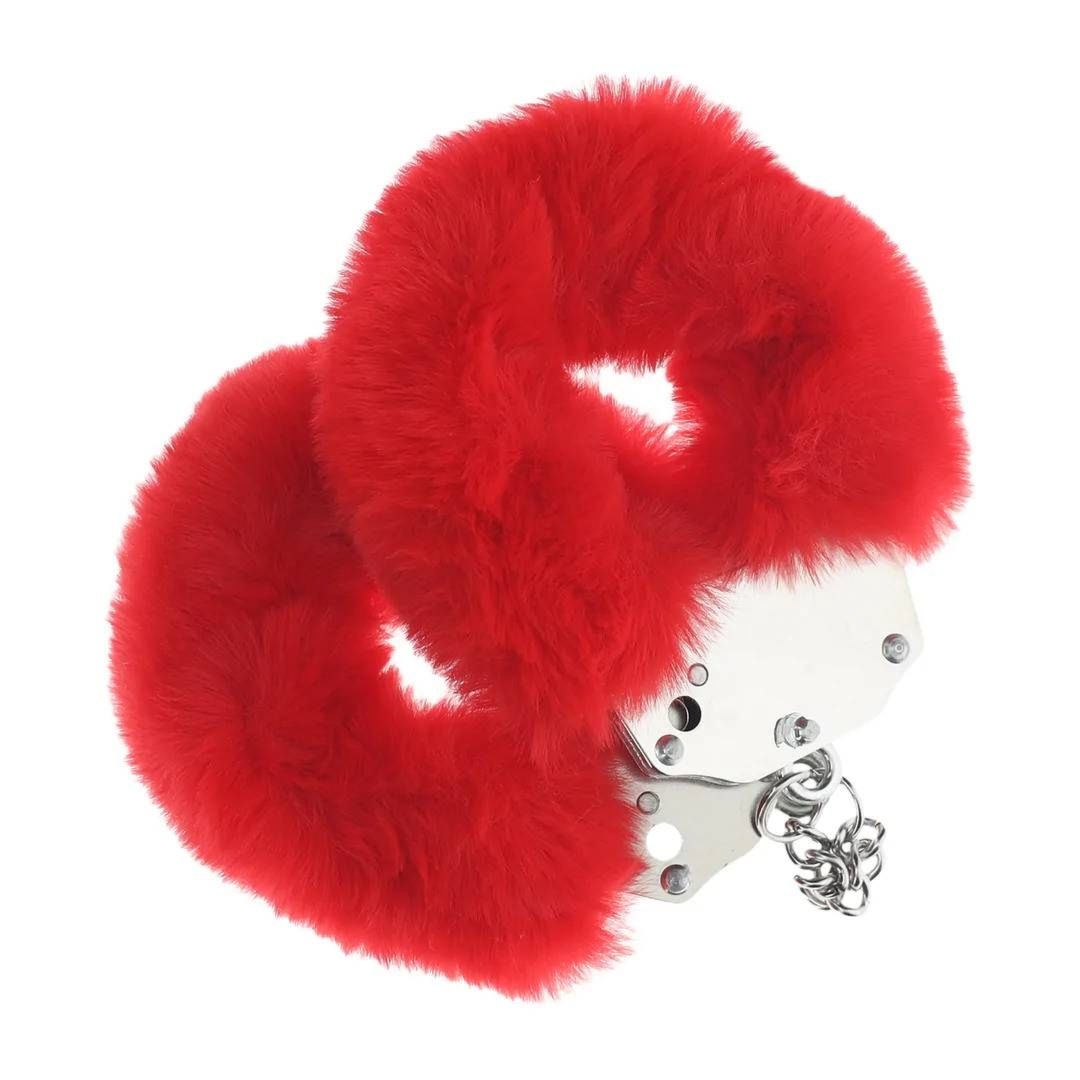 Kajdanki Heavy-Duty Fluffy Handcuffs Red Ouch!