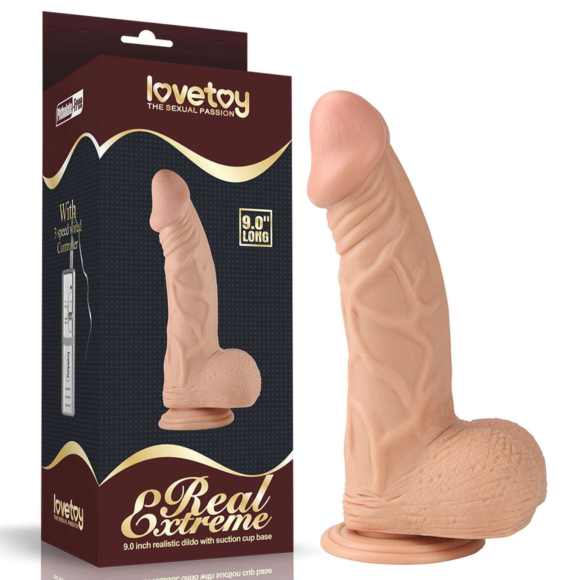Dildo z Przyssawką Real Extreme Lovetoy 22,9 Cm Cielisty | 100% ORYGINAŁ| DYSKRETNA PRZESYŁKA