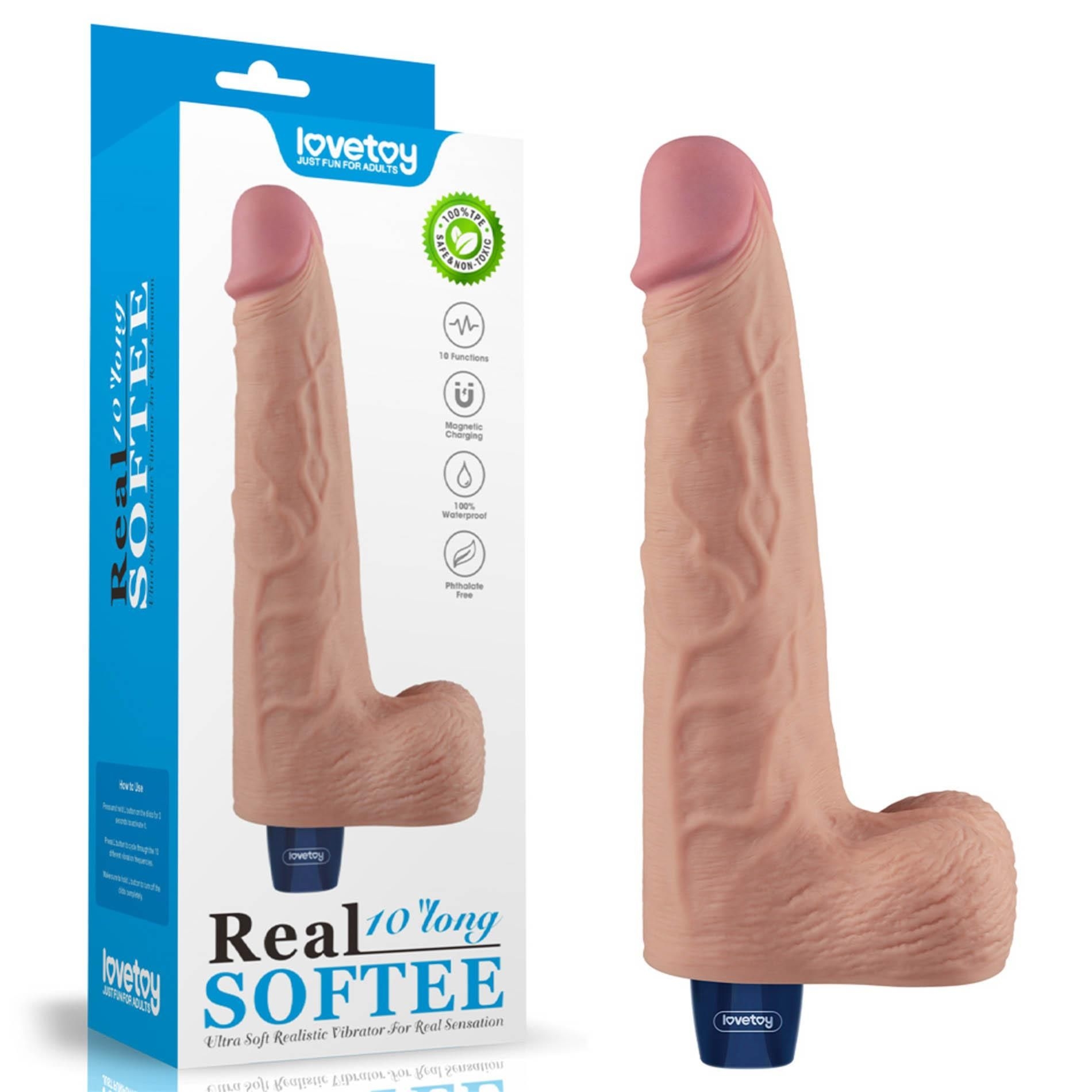 Dildo z Przyssawką Żelowy REAL Softee Rechargeable TPE Dildo(flesh) | 100% ORYGINAŁ