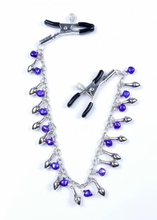 Metalowe Nasutniki z Fioletowymi Dzwoneczkami i Srebrnymi Zdobieniami