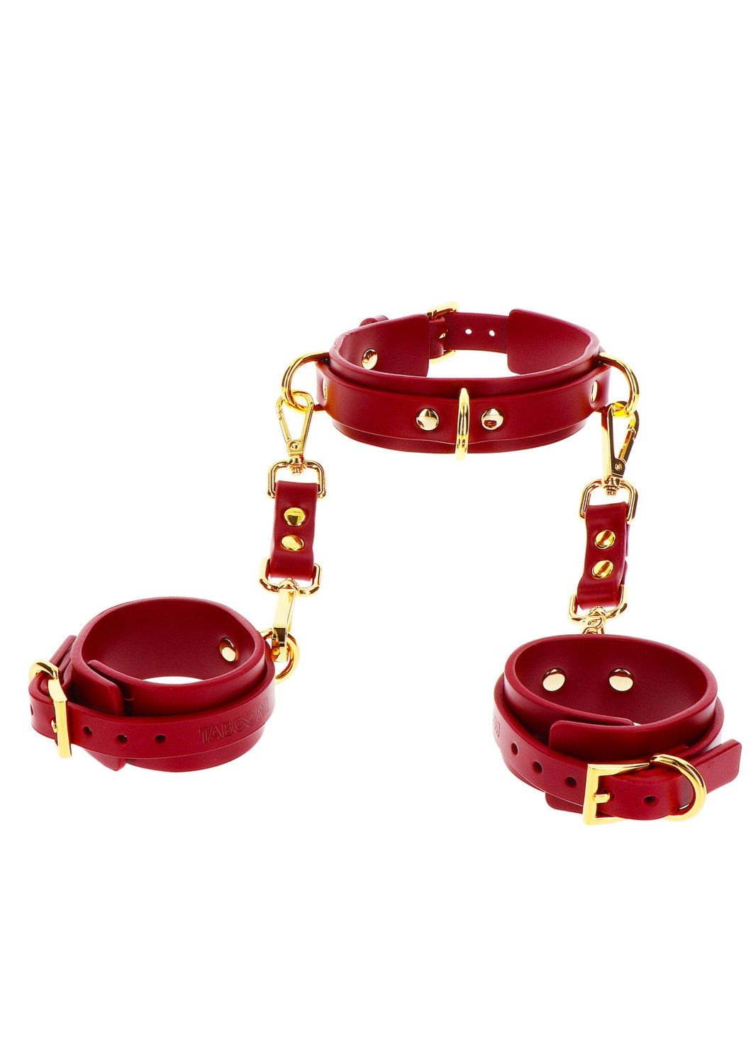 Kajdanki Na Ręce Z Obrożą D-Ring Collar And Wrist Cuffs Taboom