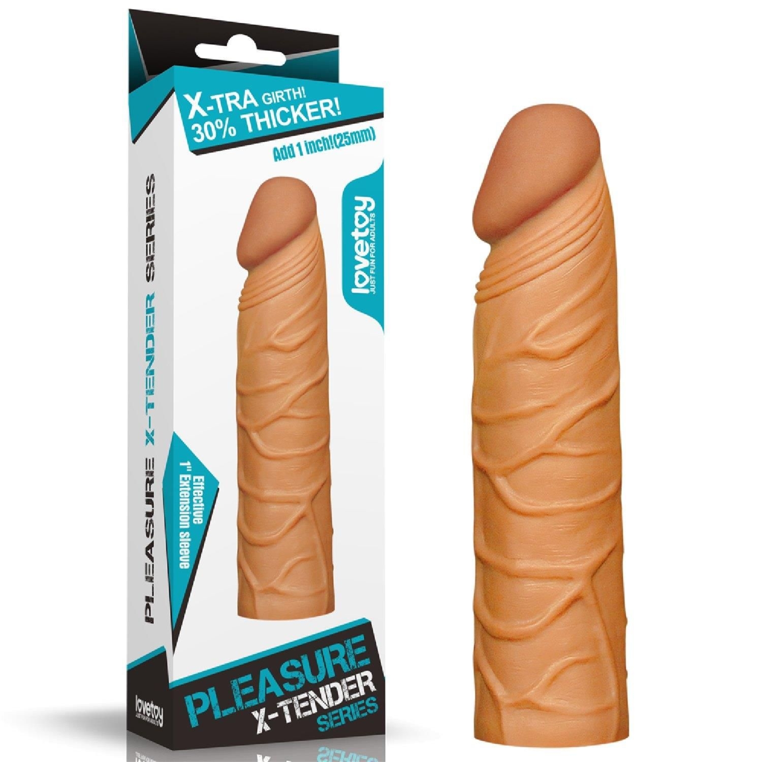 Nakładka na Penisa Add Pleasure X Tender Penis Brown Lovetoy 2,5 Cm | 100% ORYGINAŁ| DYSKRETNA PRZESYŁKA