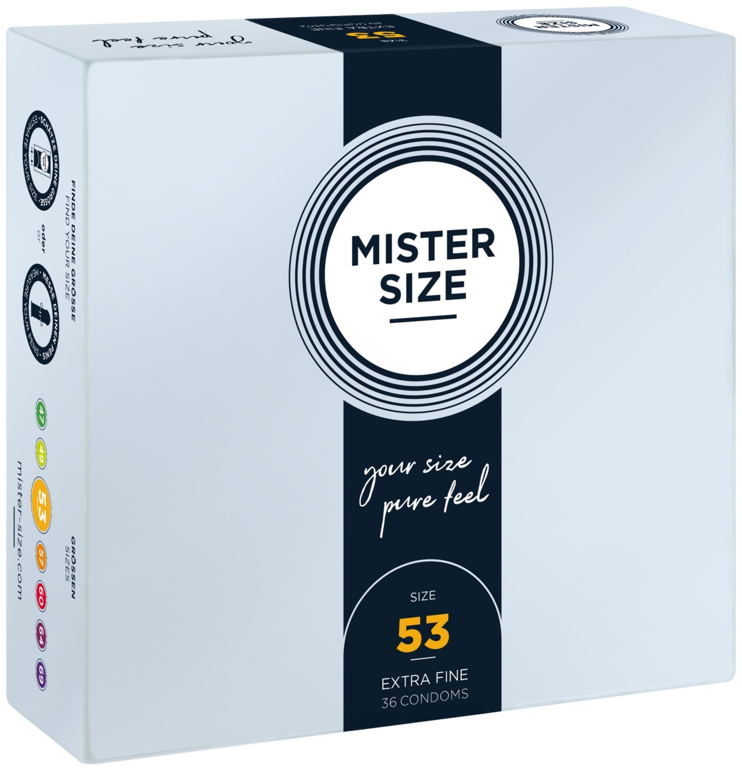 53 Mm Condoms 36 Pieces Mister.Size