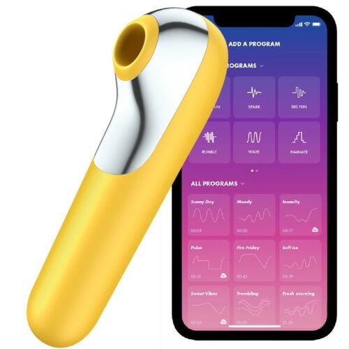 Stymulator Łechtaczki Z Wibratorem Satisfayer Dual Love Yellow Satisfyer