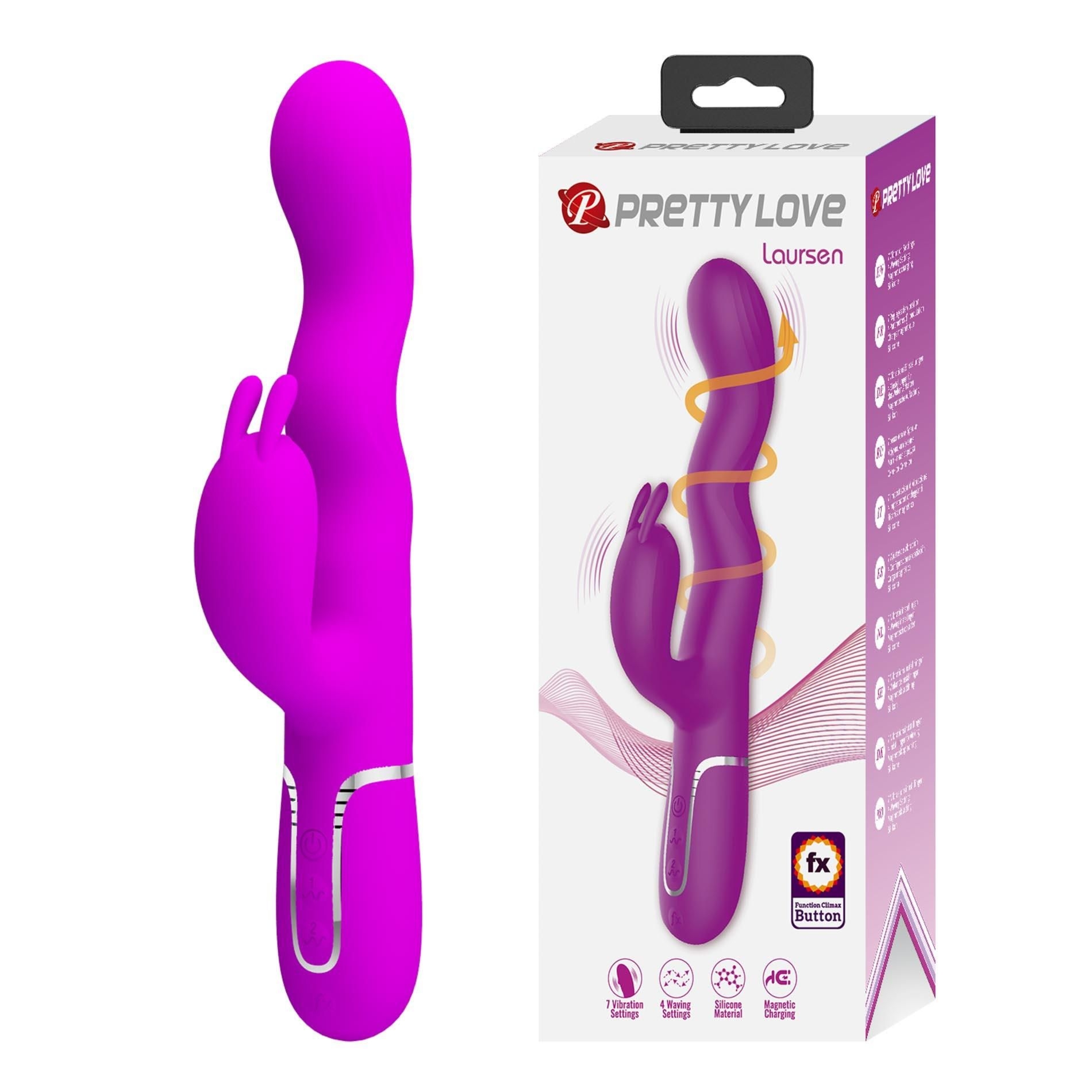 Wibrator Króliczek Laursen Purple Waving & Vibrating Rabbit Vibrator Pretty Love Fioletowy | 100% ORYGINAŁ