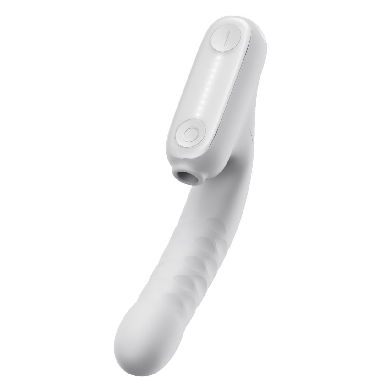 Wibrator No.7 Thrusting Vibrator With Suction White Qingnan
