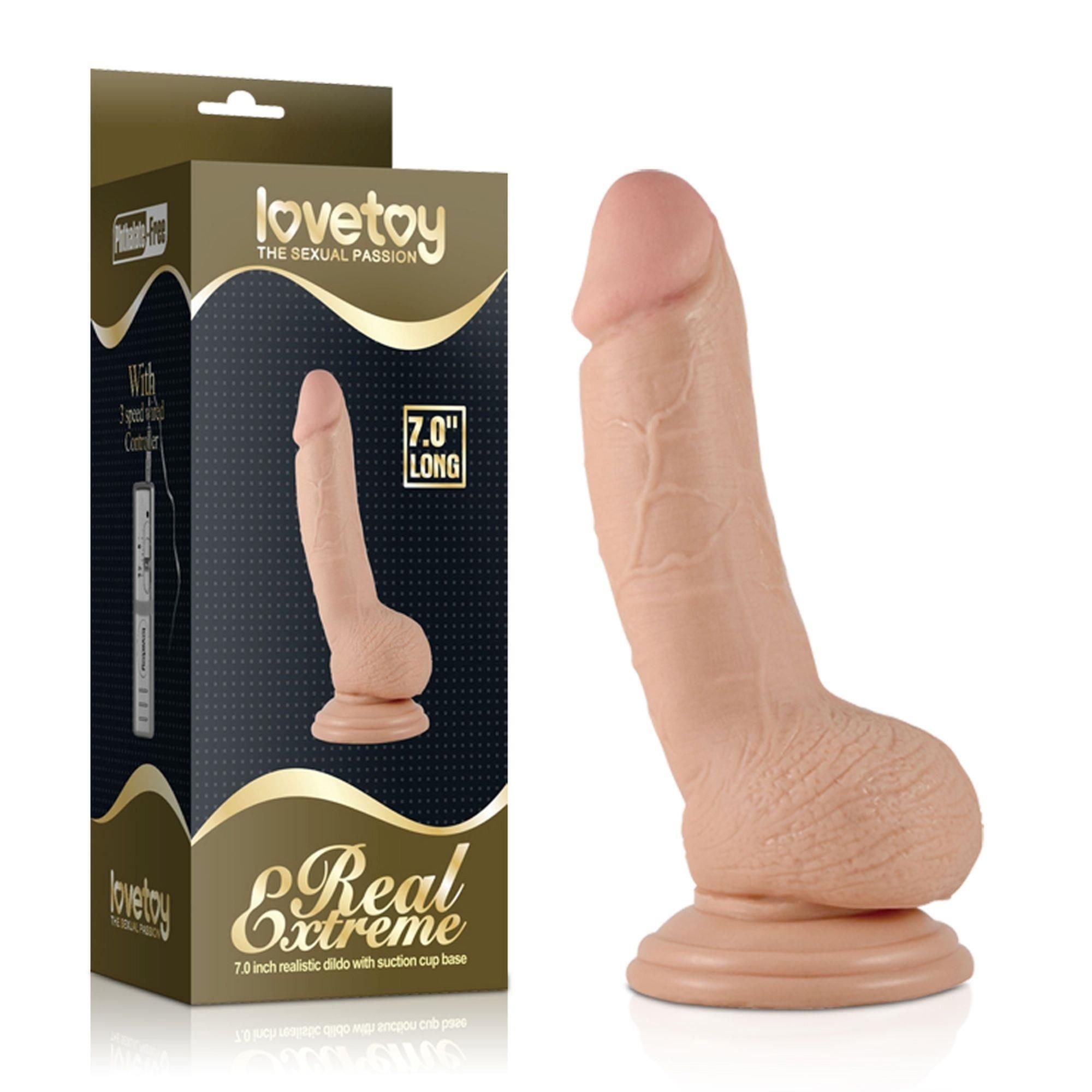 Dildo z Przyssawką Real Extreme Lovetoy 17,8 Cm Cielisty | 100% ORYGINAŁ| DYSKRETNA PRZESYŁKA