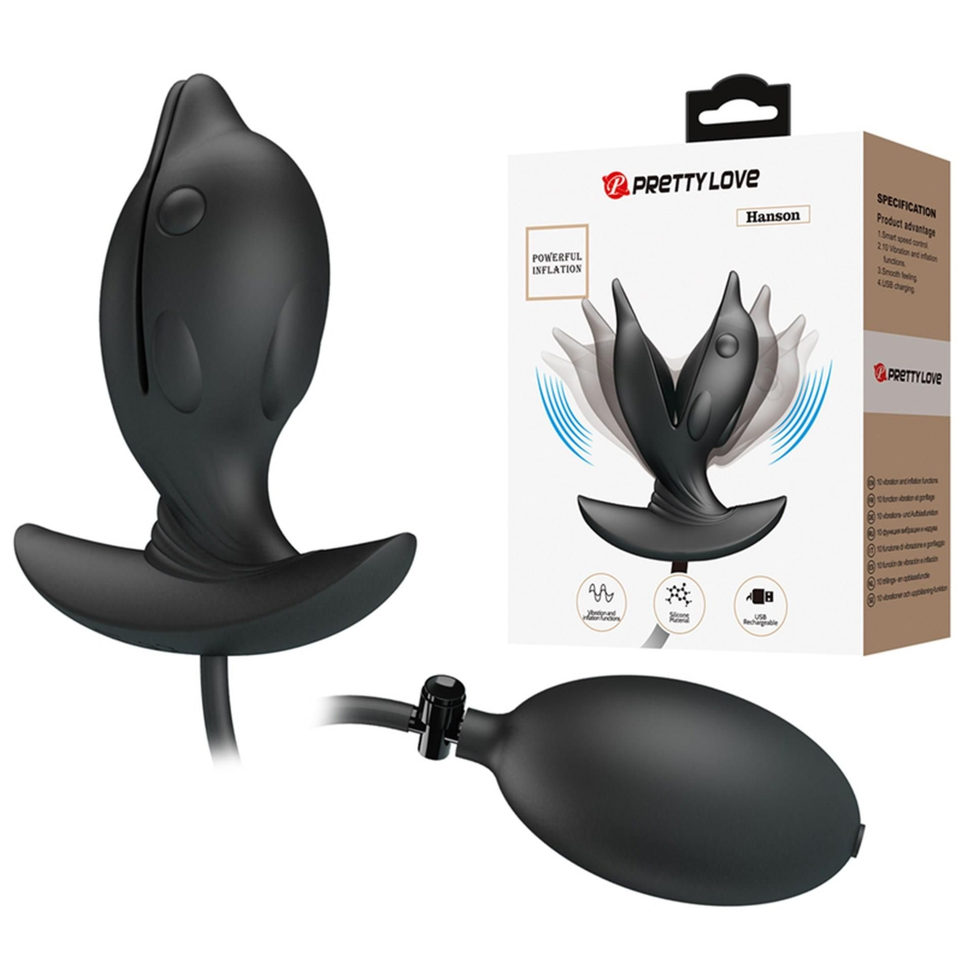 Pompowany Korek Analny Hanson Pretty Love 10 Trybów Wibrujący | 100% ORYGINAŁ