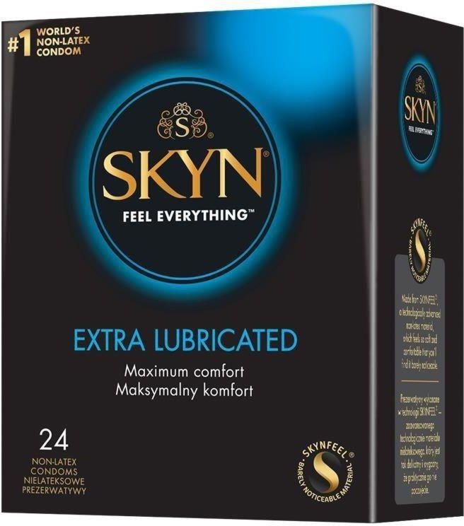 Prezerwatywy Nielateksowe Dodatkowo Nawilżane SKYN Extra Lube 24 szt.