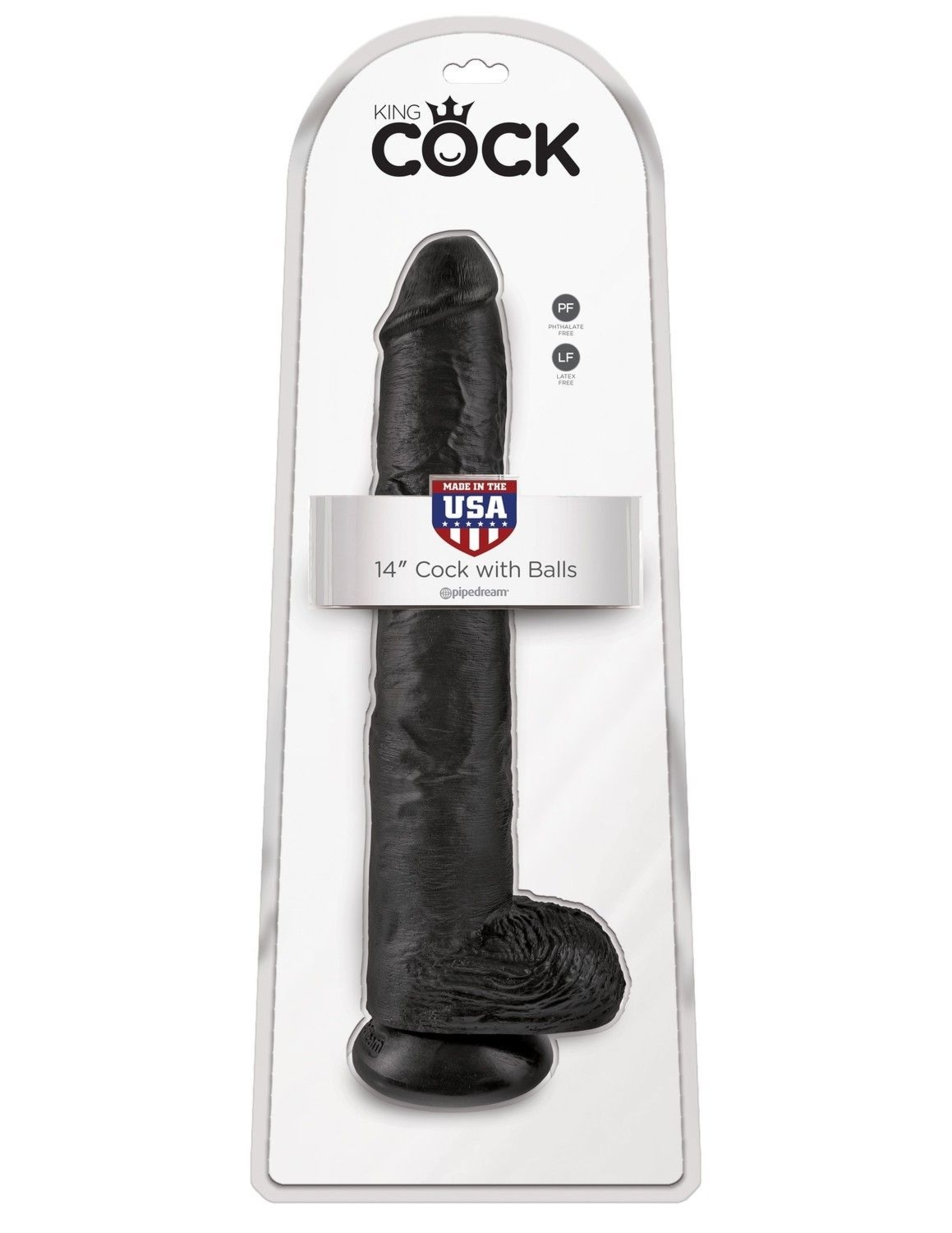 14' Cock With Balls Black Dildo Z Jądrami Czarne 35Cm King Cock