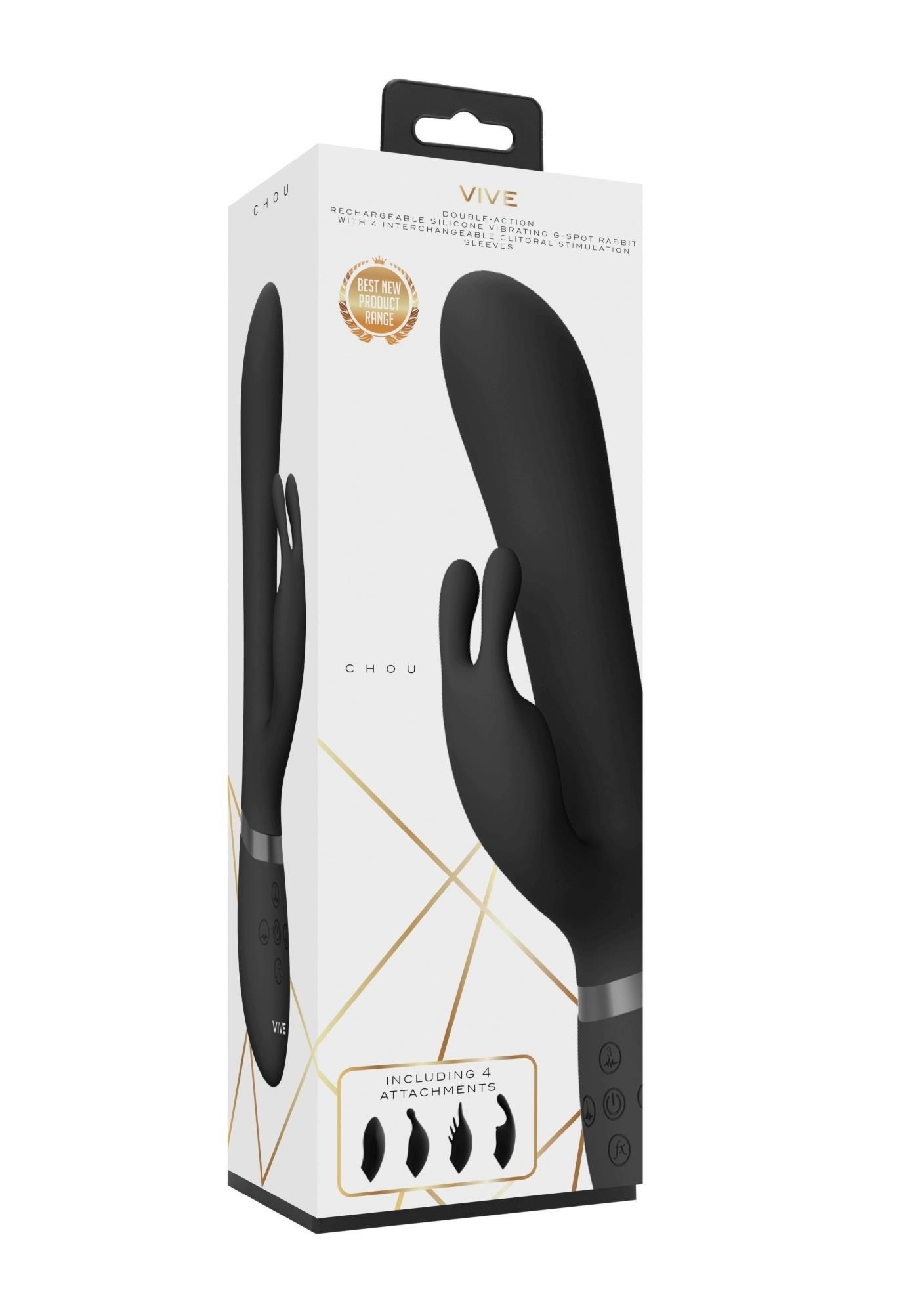 Wibrator Króliczek Chou Vive Czarny | 100% ORYGINAŁ