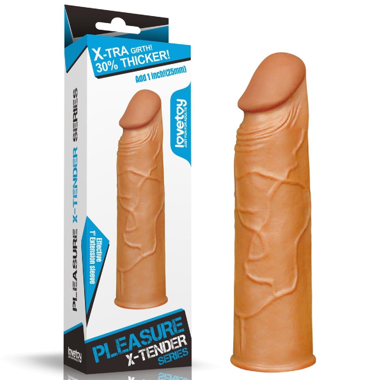 Nakładka na Penisa Add Pleasure X Tender Penis Brown Lovetoy 2,5 Cm | 100% ORYGINAŁ| DYSKRETNA PRZESYŁKA