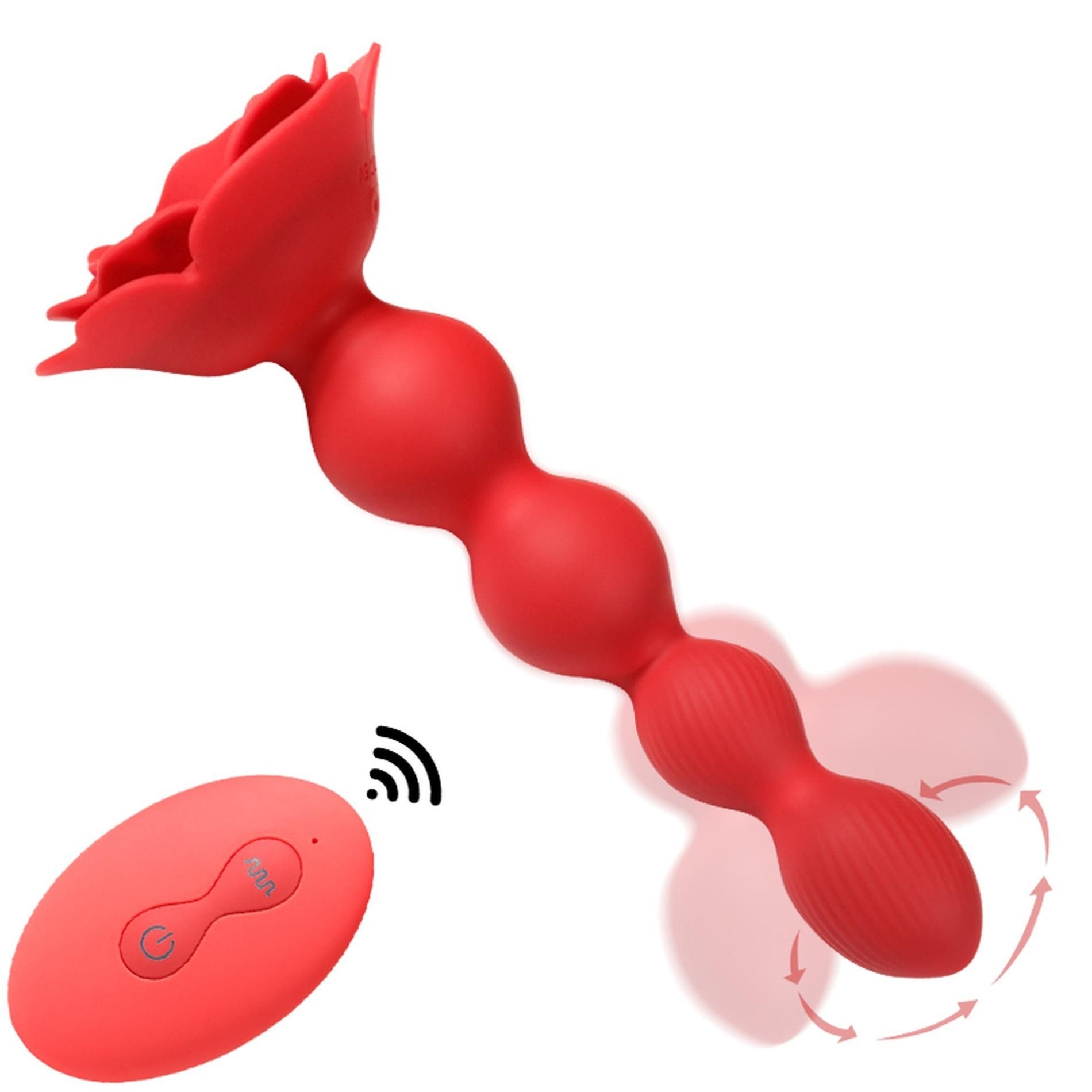 Korek Analny Rose Rotating Anal Beads B - Series Cute z Obrotowymi Kulkami | 100% ORYGINAŁ