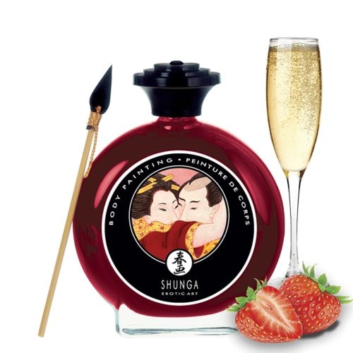 Jadalna Farbka Do Ciała O Smaku Szampana Z Truskawkami Body Painting Sparkling Strawberry Wine 100Ml Shunga | 100% ORYGINAŁ