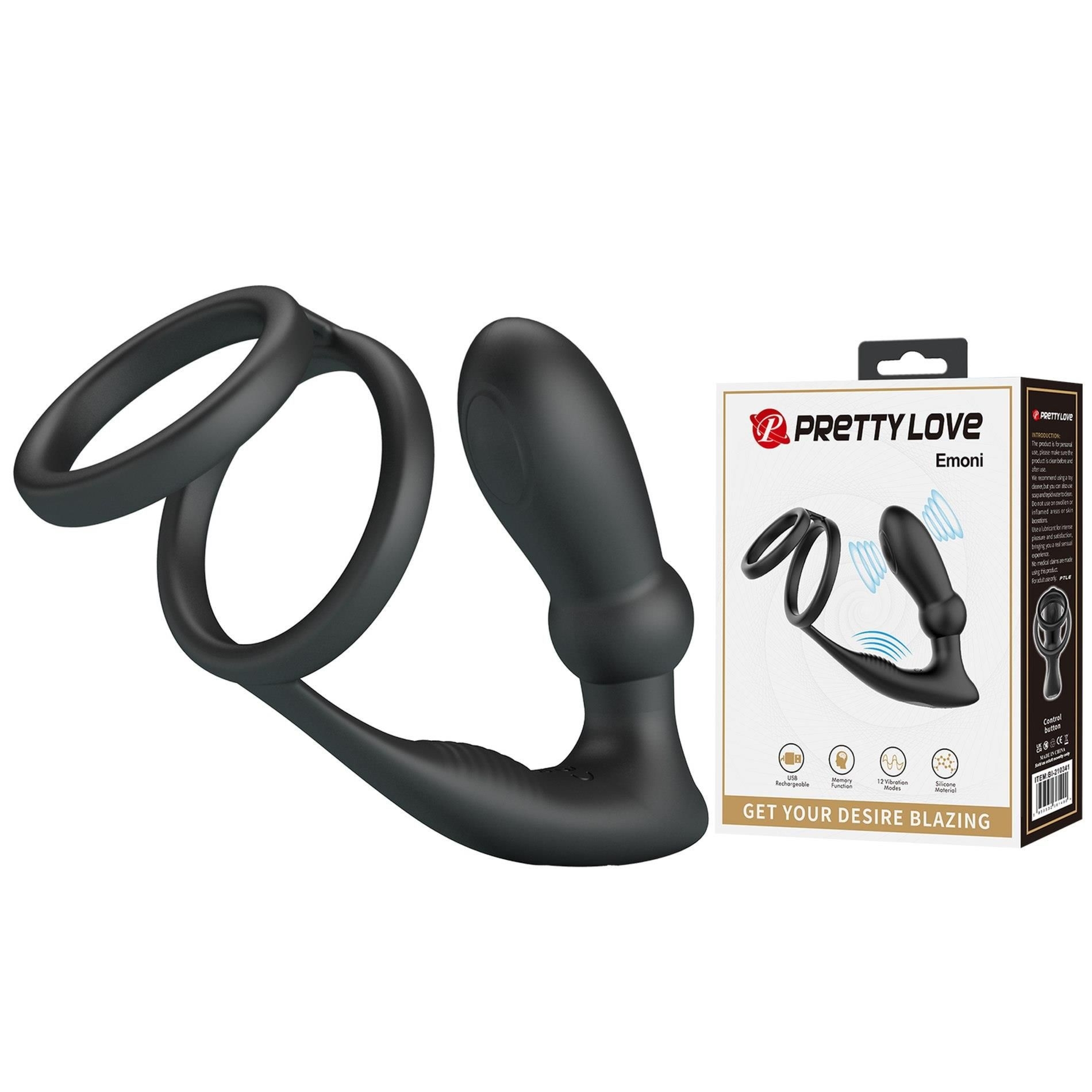 Nakładka na Penisa Emoni Pretty Love 12 Trybów Wibrujący | 100% ORYGINAŁ