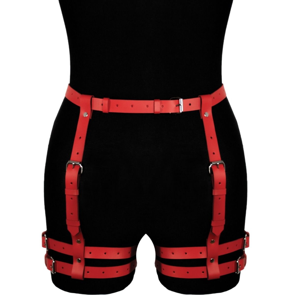 Czerwona Skórzana Uprząż Na Uda Amelia Karess