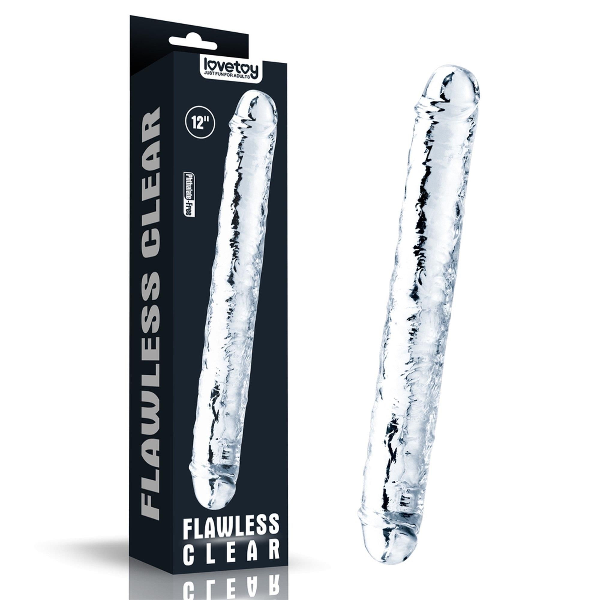 Dildo Flawless Double Lovetoy 30,5 Cm Przezroczysty | 100% ORYGINAŁ| DYSKRETNA PRZESYŁKA